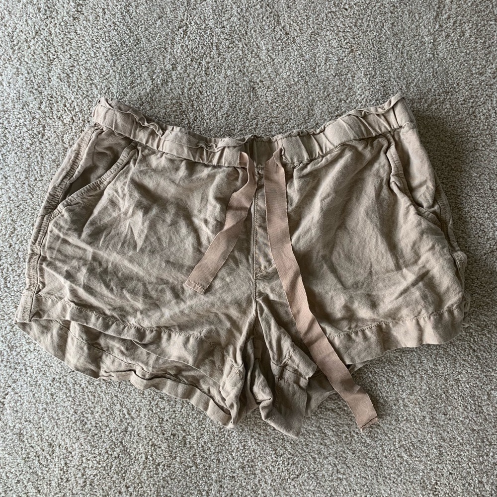Loft linen drawstring shorts